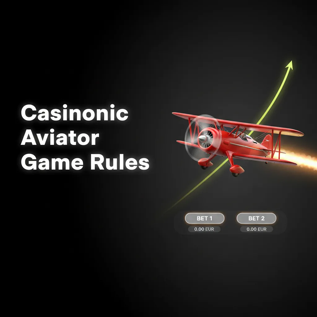 Casinonic Aviator game rules: bet before takeoff, watch multiplier rise, cash out before red plane; two bets, auto cash-out.