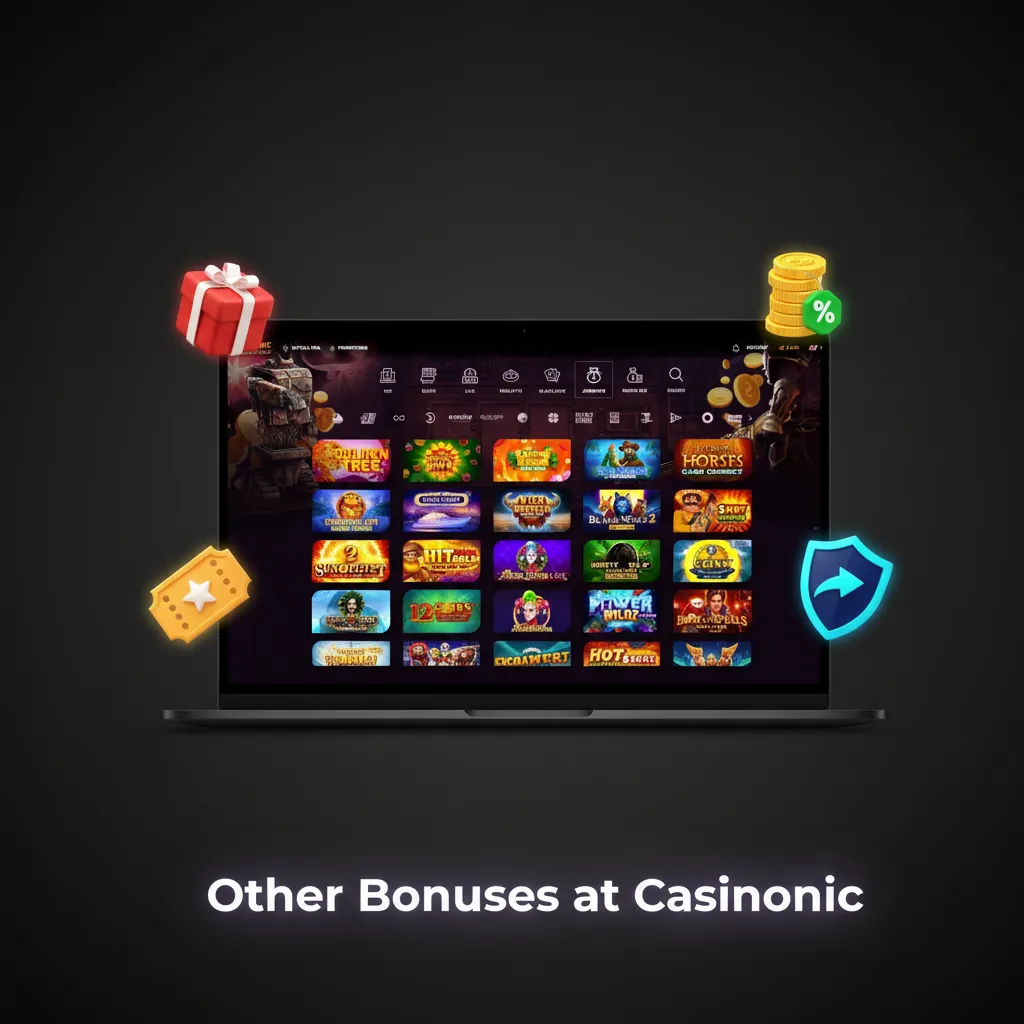 Other Bonuses at Casinonic: reload match, free spins, weekly cashback, high roller, VIP rewards.