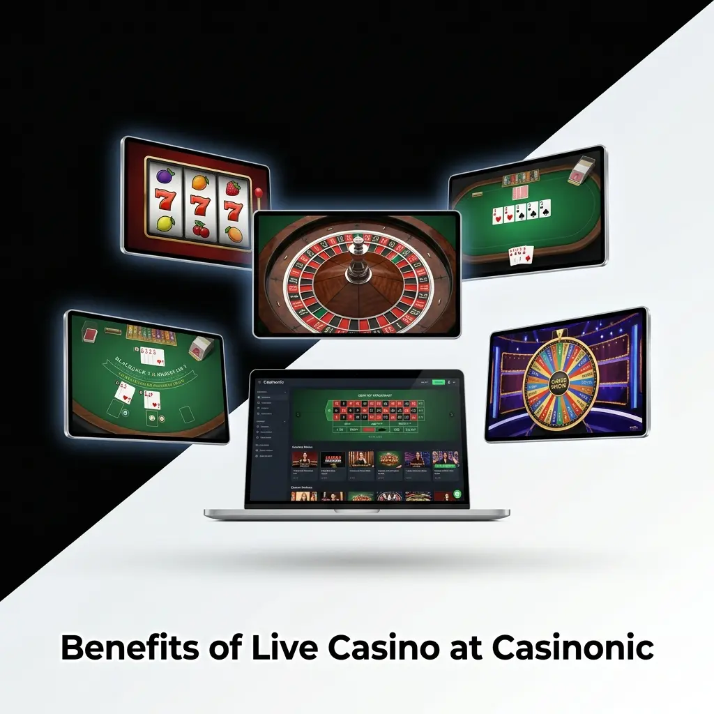 Live casino benefits at Casinonic including real dealers, high RTP games, flexible stakes, mobile access, and Aussie payment options