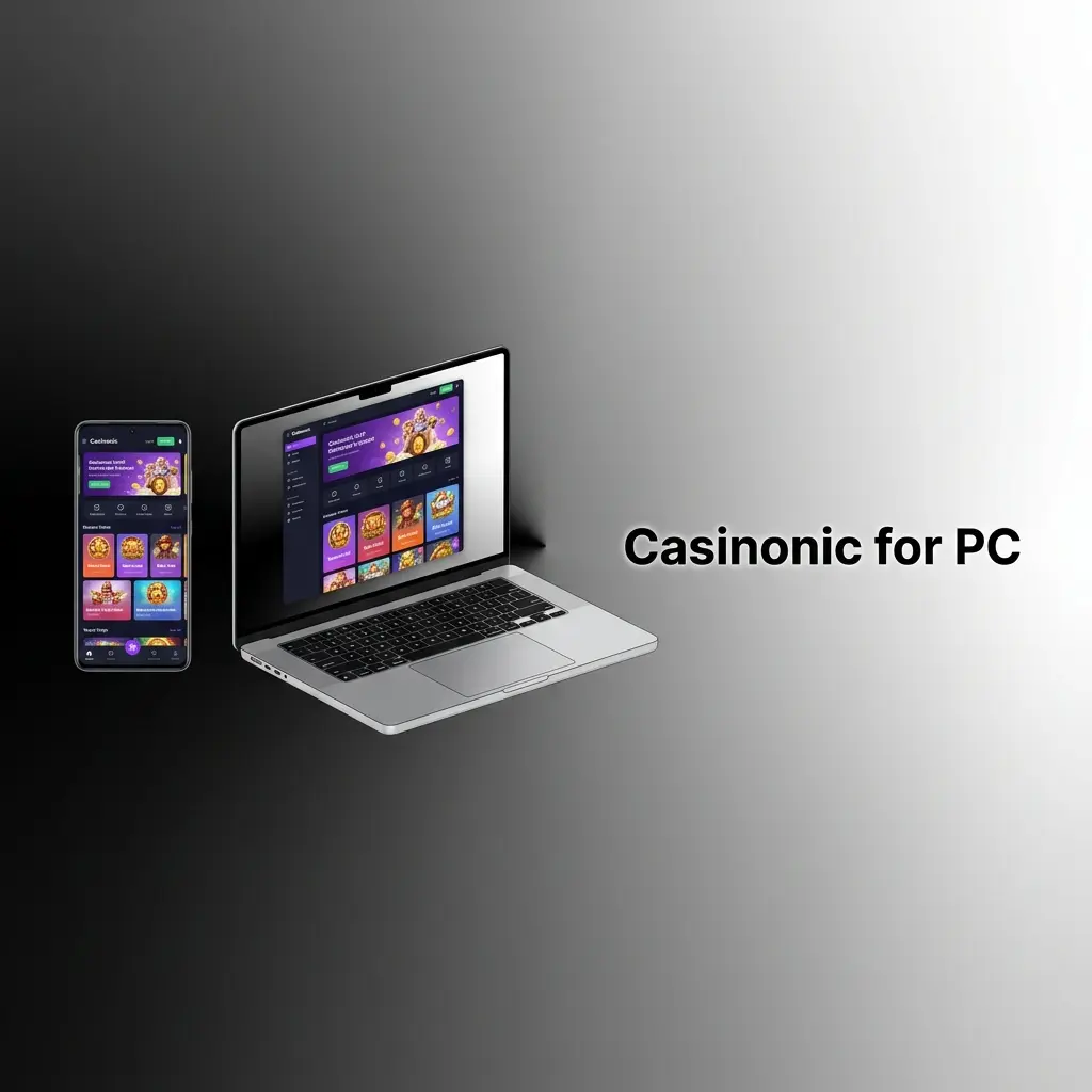 Casinonic casino platform accessed via browser on PC or Mac with no software install required, showing full game lobby