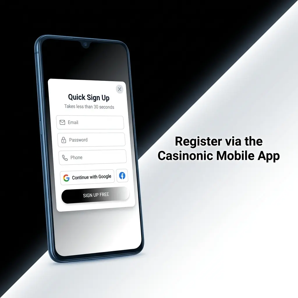 Register via the Casinonic Mobile App